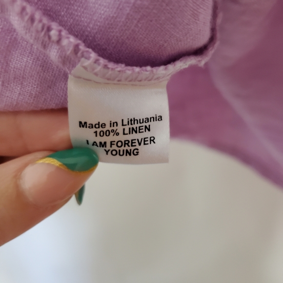 Flax Pink/Purple Linen Tank Top in Size Petite - Picture 7 of 7